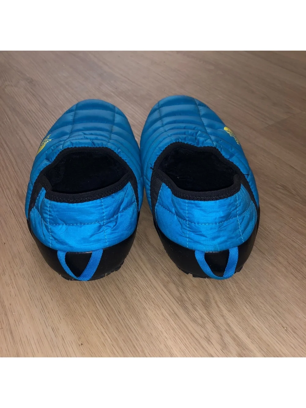 THE NORTH FACE THERMOBALL TRACTION MULE V SLIPPERS SHOES BLUE YELLOW MENS SZ 11